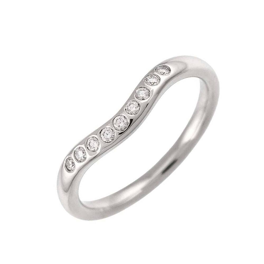 Tiffany & Co. Curved Band Ring with Diamonds, Platinum.